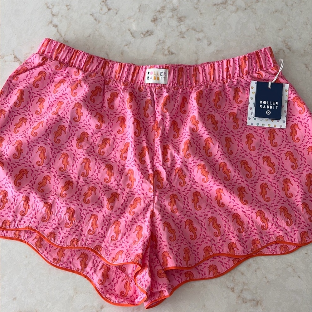 Seahorse Poplin Boxer Shorts Pink - Roller Rabbit x Target NWT L